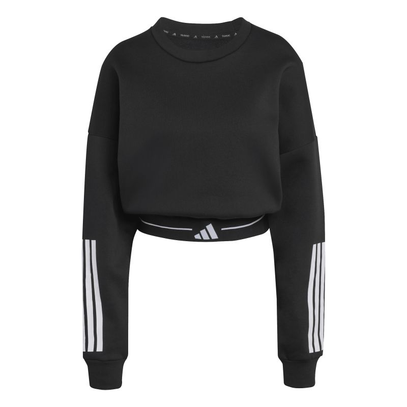 Adidas Hyperglam 3-Stripes Cropped Crewneck - black