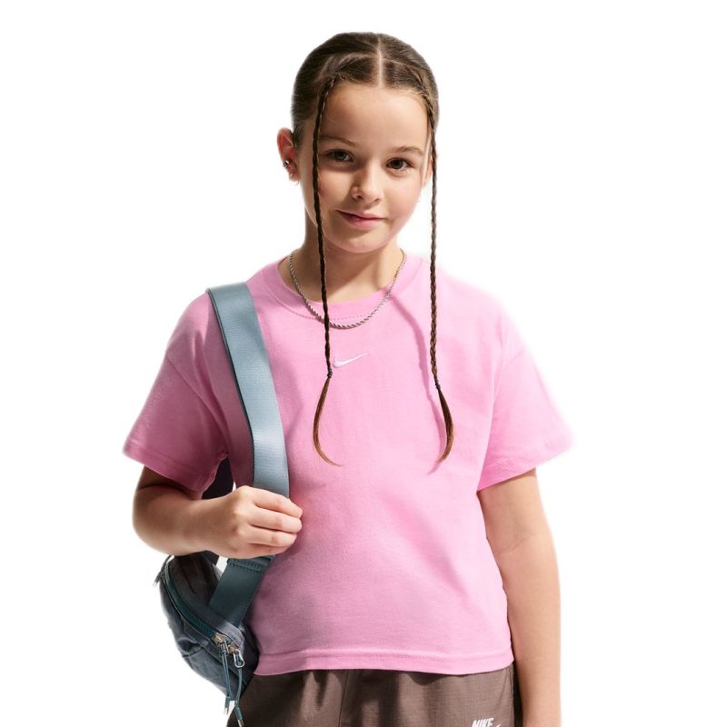 Koszulka dziewczęca Nike Kids Sportswear Essential - pink rise