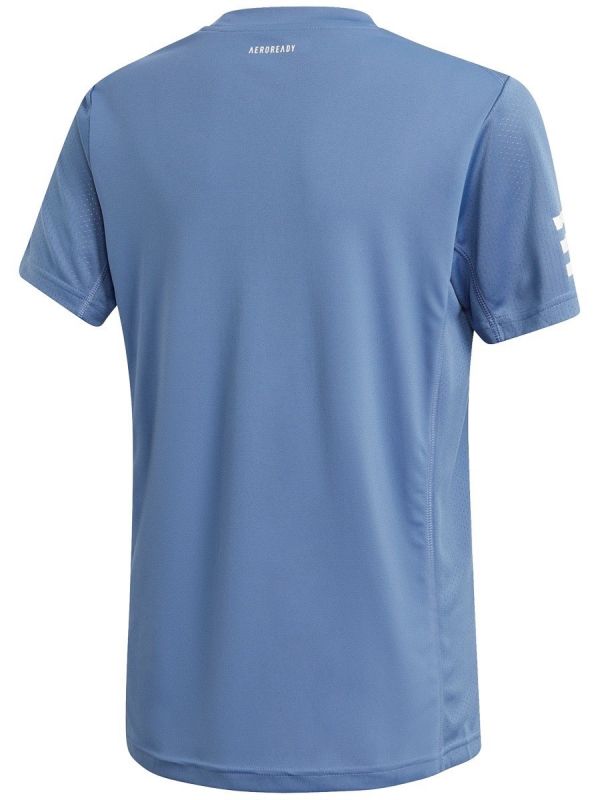 Adidas Club 3 Stripes Tee Boy - crew blue/white