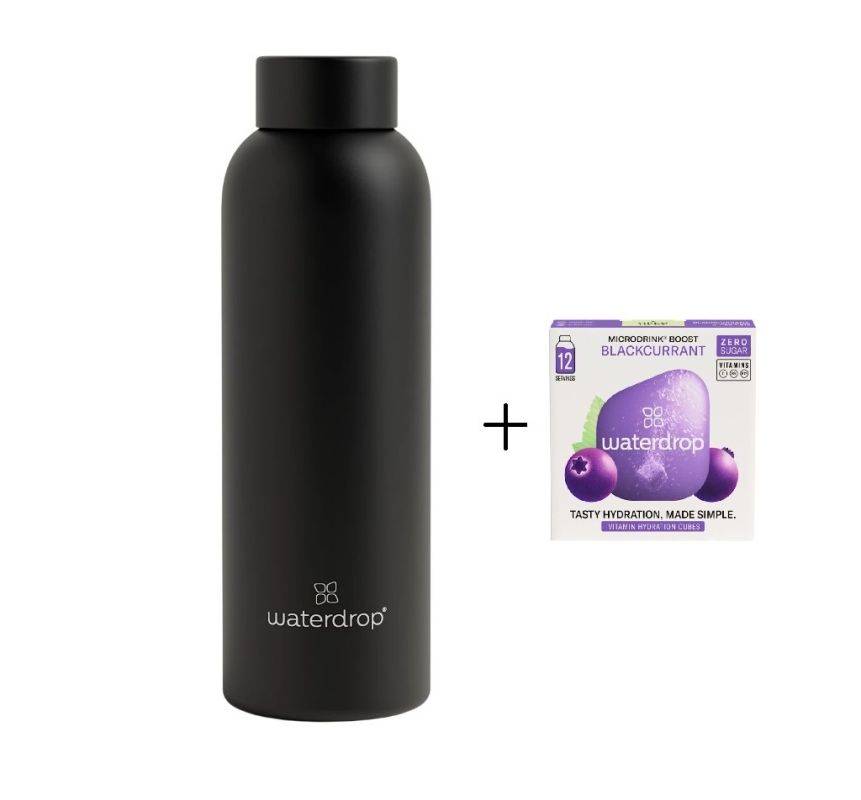 Waterdrop Thermo Steel Bottle (600ml) - black