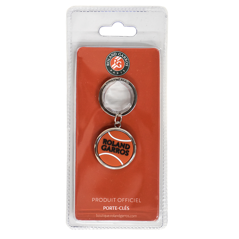 Roland Garros Rubber Tennis Ball Key Ring - clay