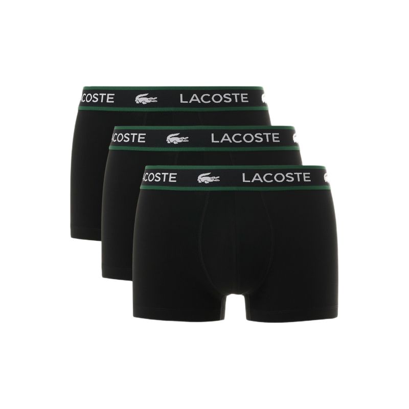 Męskie bokserki Lacoste Stretch Jersey Branded 3P - black