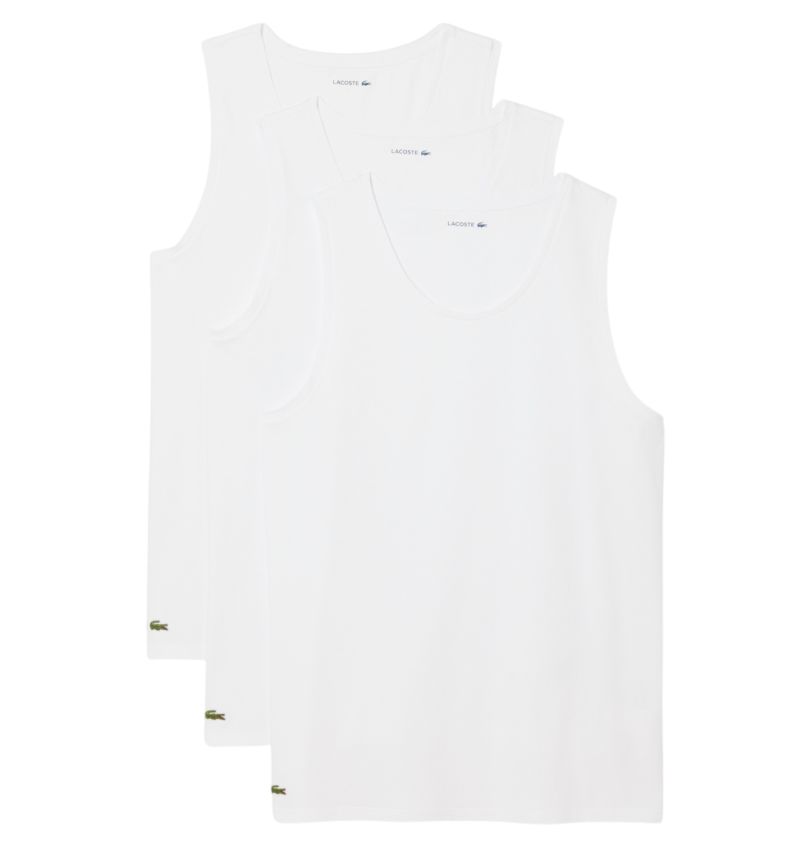 Lacoste Cotton Undershirts 3-Pack - white