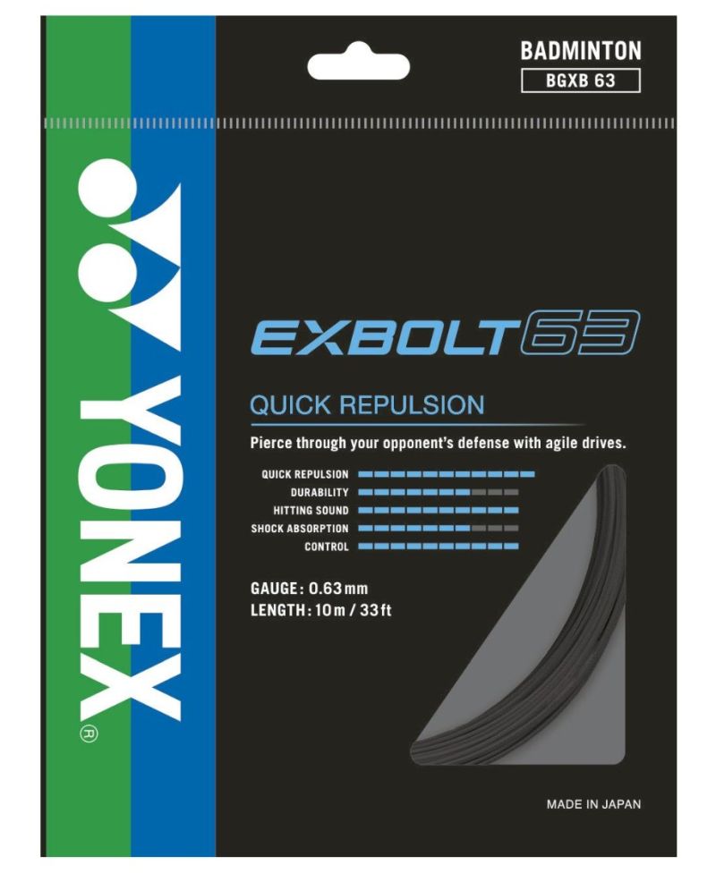 Yonex Exbolt 63 (10 m) - black Yonex Exbolt 63 (10 m) - black