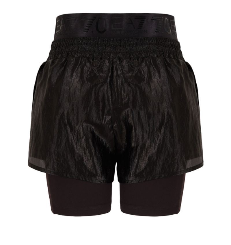 EA7 Woman Woven Shorts - black