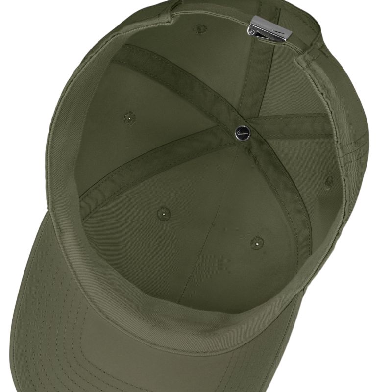 Nike Dri-Fit Club Unstructured Metal Swoosh - medium olive/white