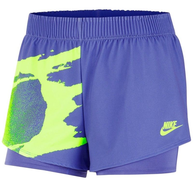 Nike Court Slam Short NY - sapphire/hot lime