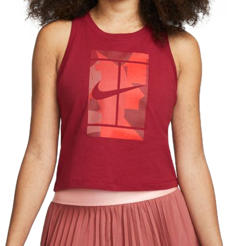 Nike Court Logo Tank W - pomegranate