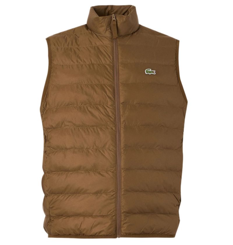 Męska kamizelka Lacoste Water-Repellent Puffed Windbreaker - brown