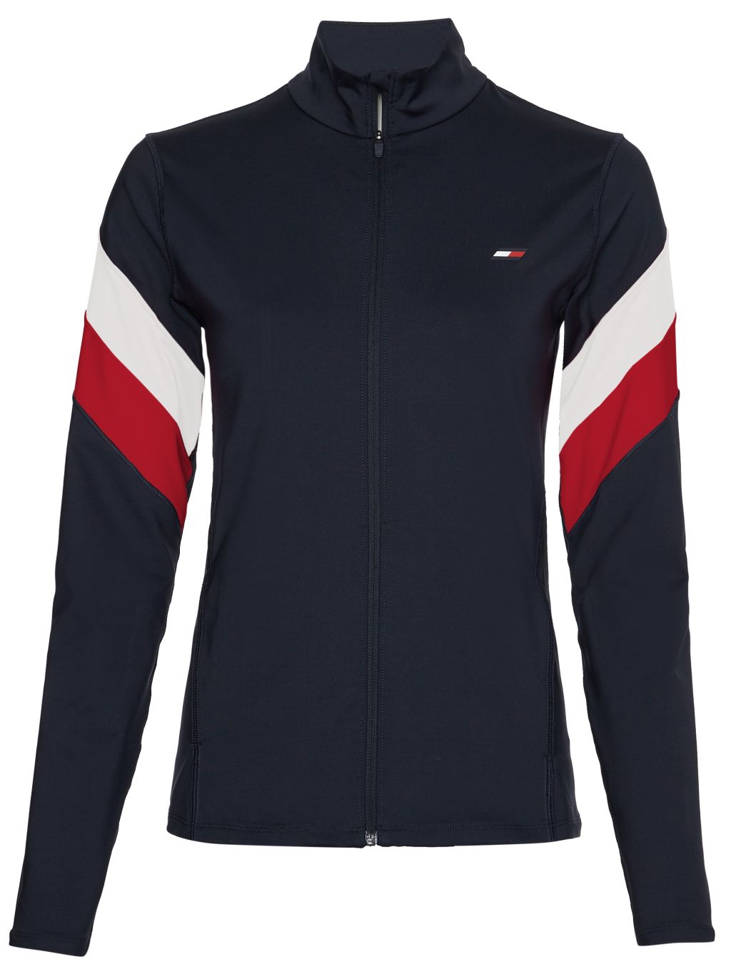 Tommy Hilfiger Slim Full Zip Top LS - desert sky/primary red Tommy Hilfiger Slim Full Zip Top LS - desert sky/primary red