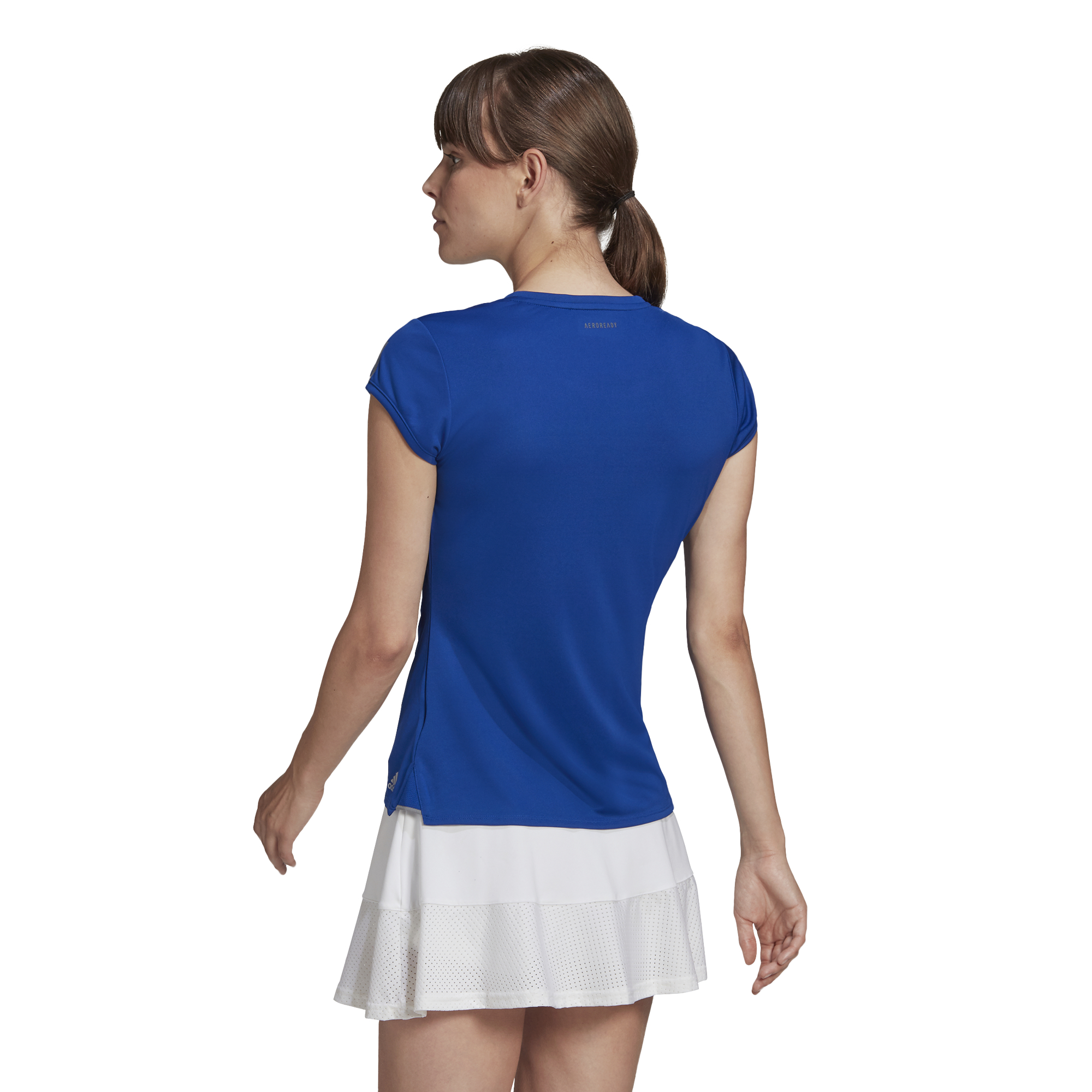 Women's T-shirt Adidas W Club Stripes Tee royal blue