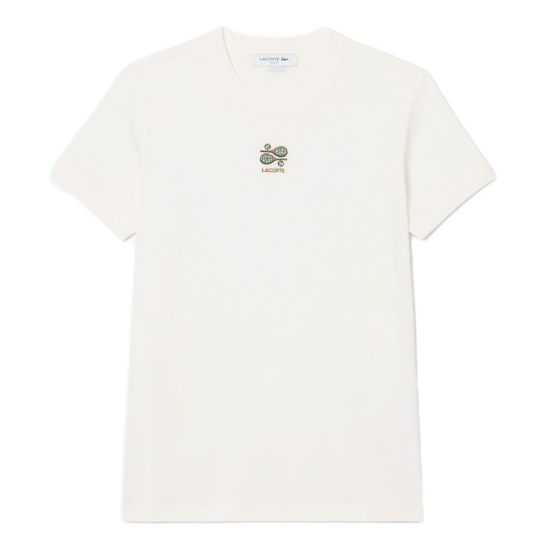 Damski t-shirt Lacoste Embroidery Accent Jersey - white