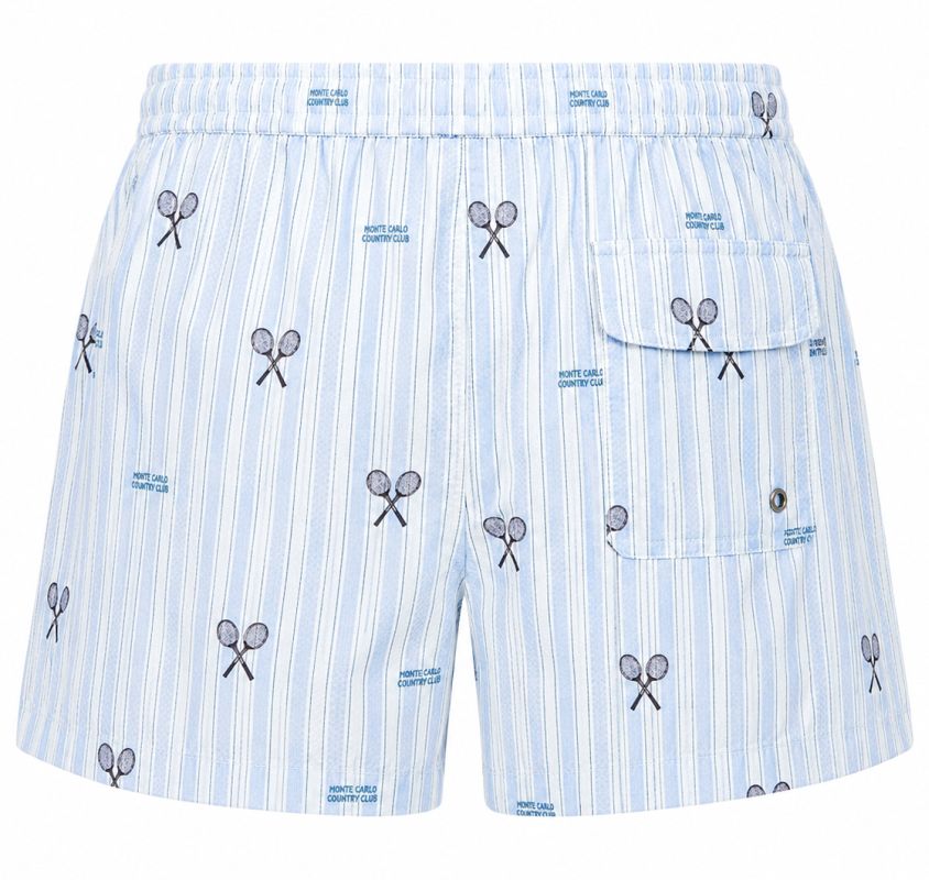 Monte-Carlo Country Club MCCC Crossed Rackets Boxer - white/light blue