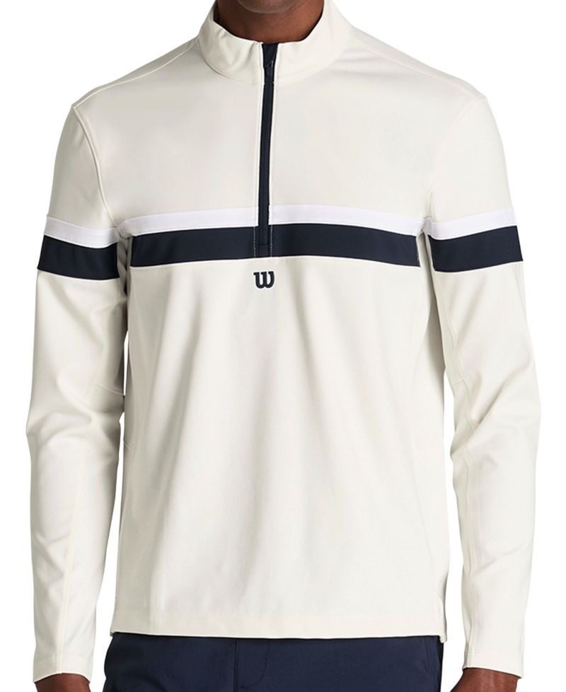 Wilson Elevate Performance Half-Zip Longsleeve - sandrift/classic navy