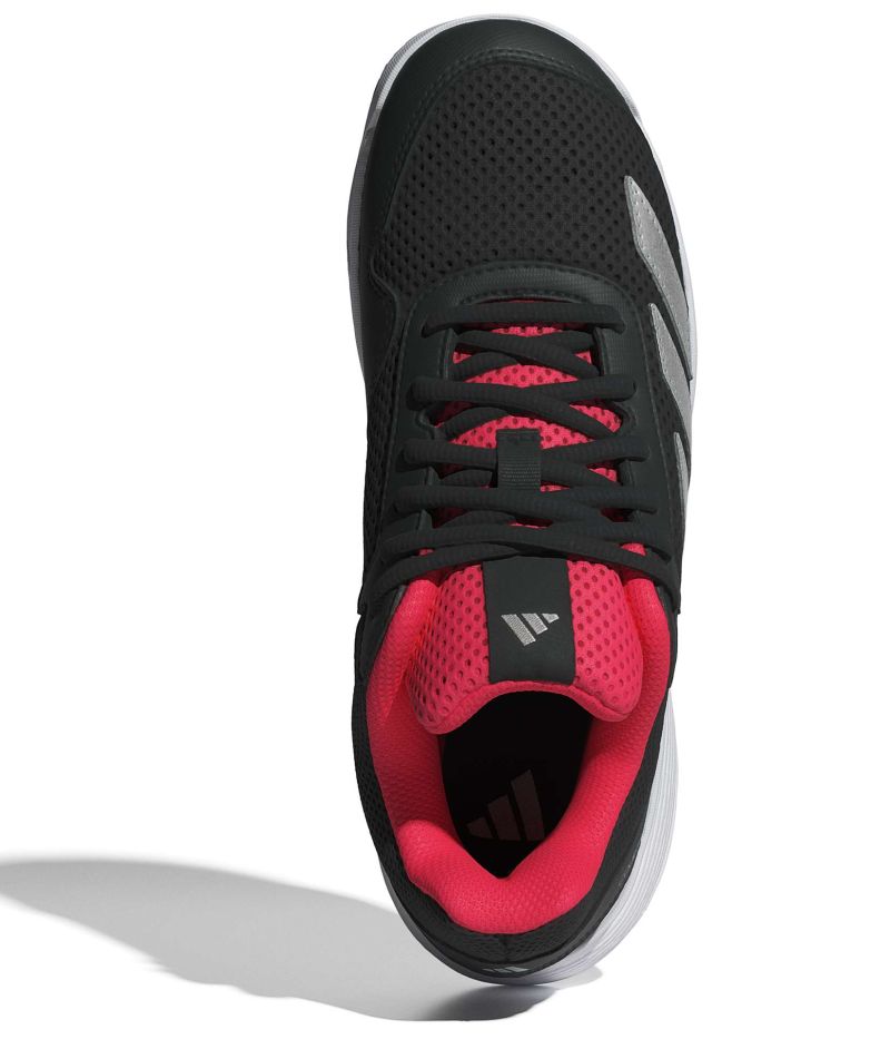 Adidas Courtflash K - cloud white/silver metallic/core black Adidas Courtflash K - cloud white/silver metallic/core black