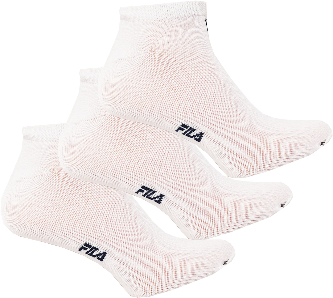 Fila invisible plain socks Mercerized cotton - 3 pary/white