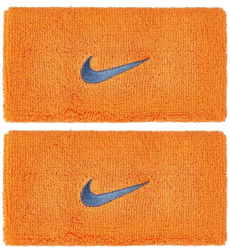 Nike Swoosh Double-Wide Wristbands alpha orange/thunderstorm