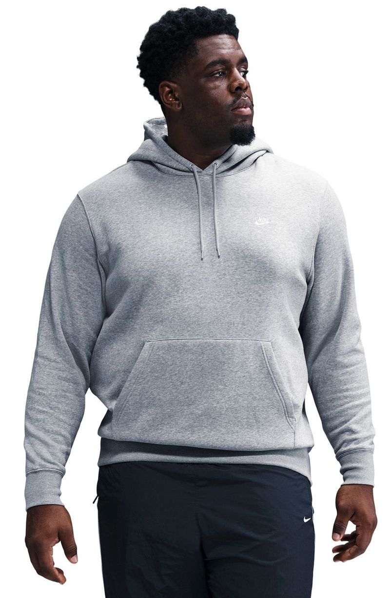 Nike Club Fleece Pullover - dark grey heather/lt smoke grey/white 
