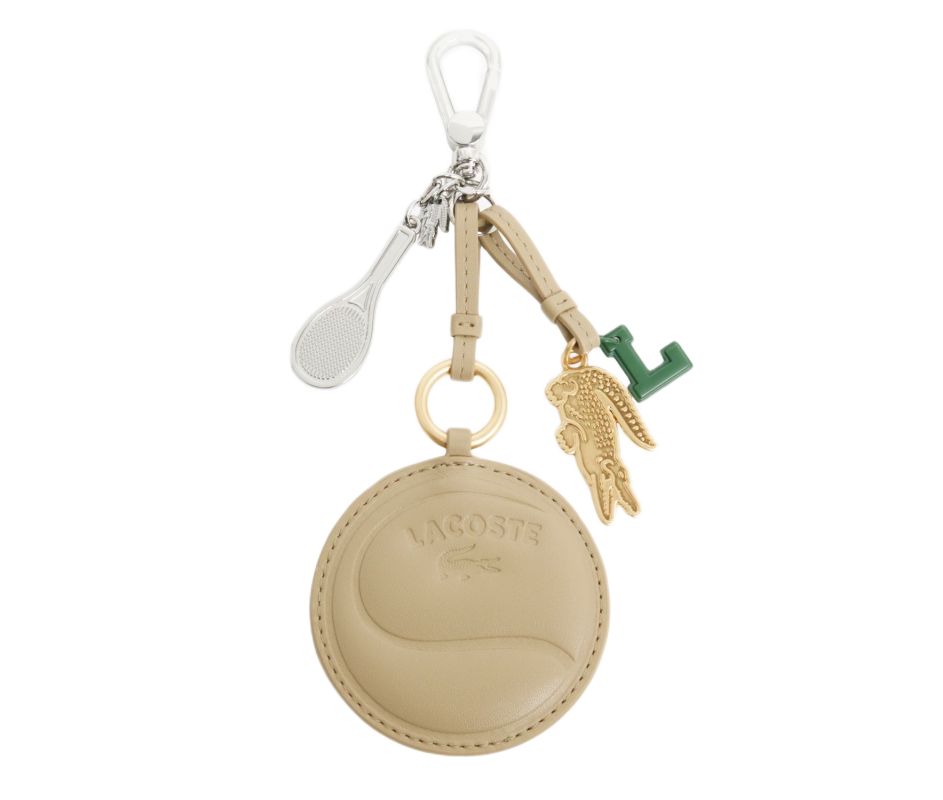 Lacoste Tennis Racket Mirror L Charms Key Ring - beige Lacoste Tennis Racket Mirror L Charms Key Ring - beige