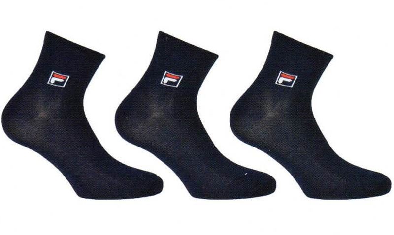 Fila Quarter Plain Socks Mercerized Cotton - 3 pary/navy