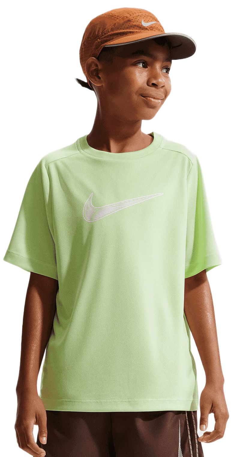 Nike Boys Dri-FIT Multi Short Sleeve - light liquid lime/white 
