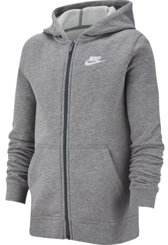 nike-nsw-hoodie-fz-club-b-carbon-heather-smoke-grey-white-1 Nike NSW Hoodie FZ Club B - carbon heather/smoke grey/white