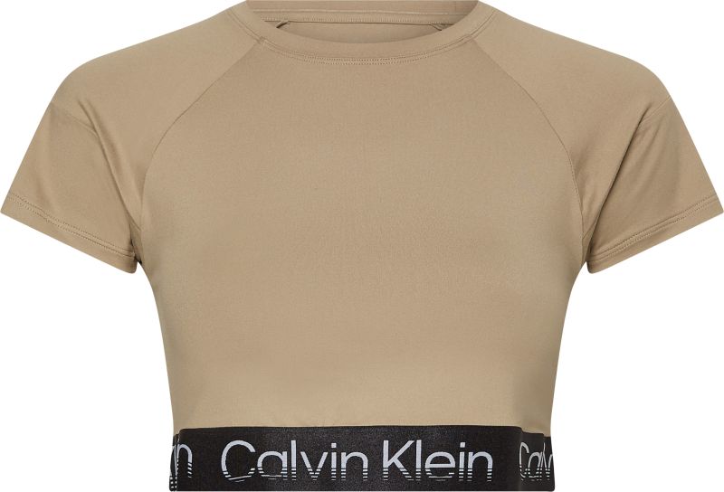 Calvin Klein WO SS Croped T-shirt - aluminum Calvin Klein WO SS Croped T-shirt - aluminum