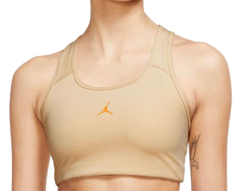 Nike Jordan Jumpman Women's Medium Support Pad Sports Bra - white onyx/light curry