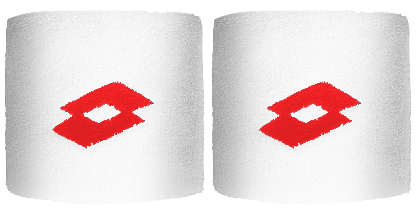 Lotto Tennis Wristband II - brilliant white/red fluo