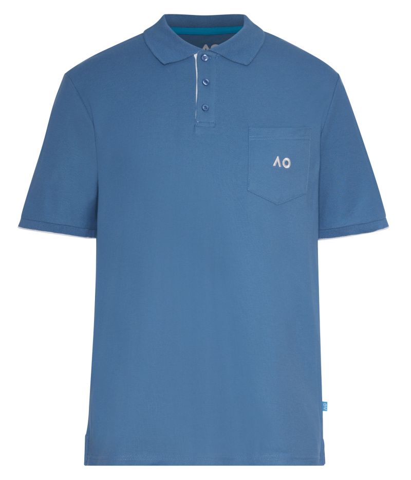 Australian Open Polo Pocket AO Logo - elemental blue
