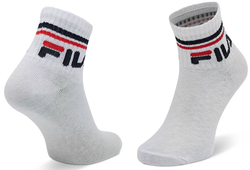 Fila Junior Quarter Plain Tennis Socks 3P - white