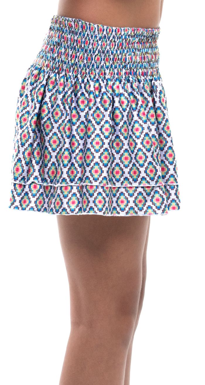 lucky-in-love-square-are-you-smocked-skirt-girls-turquoise-2 Lucky in Love Square Are You? Smocked Skirt Girls - turquoise