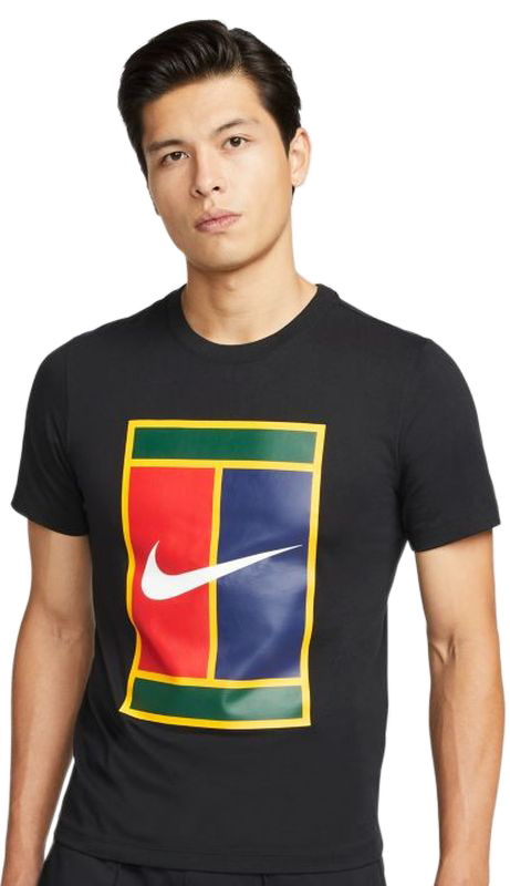 Nike Court Logo Tennis T-Shirt M - black Nike Court Logo Tennis T-Shirt M - black