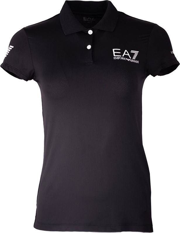 EA7 Woman Jersey Polo Shirt - black EA7 Woman Jersey Polo Shirt - black