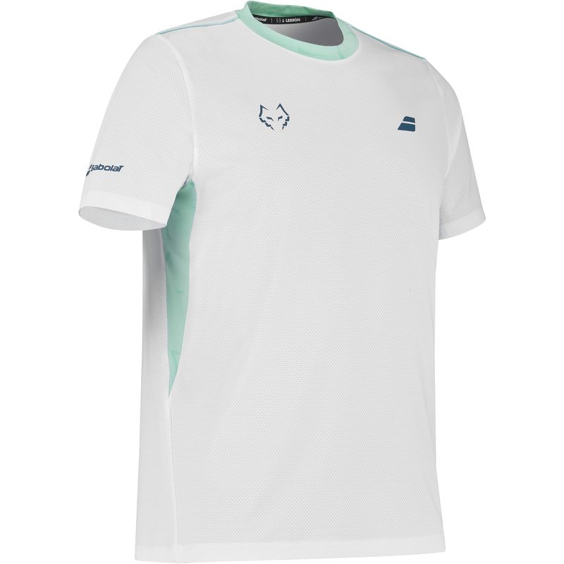 Męski t-shirt Babolat Crew Neck Lebron - white/white