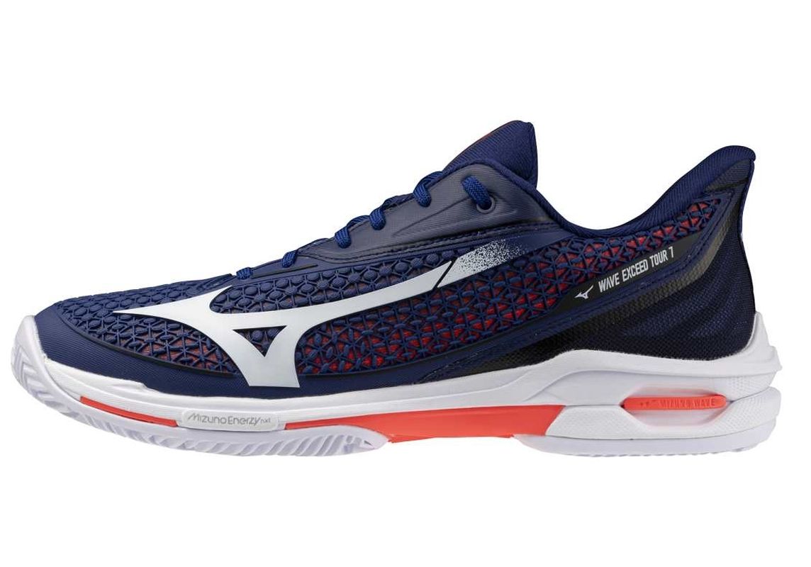 Męskie buty do padla Mizuno Wave Exceed Tour 7 CC - beacon blue/white/lava orange