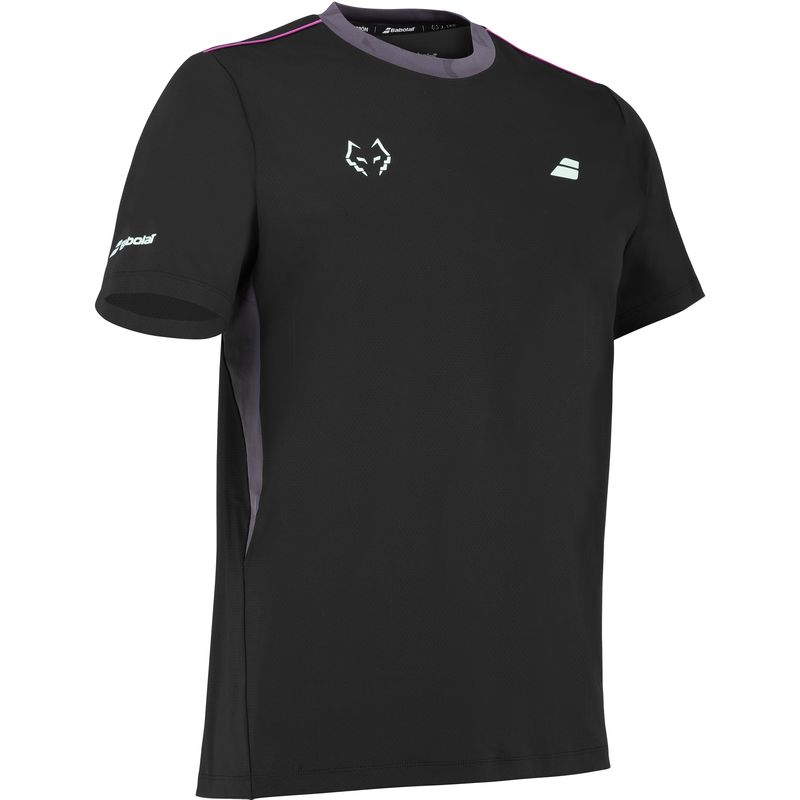 Męski t-shirt Babolat Crew Neck Lebron - black/black