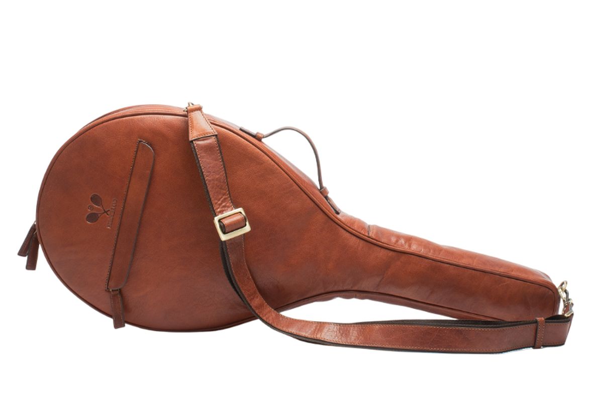 Hildebrand Leather Tennis Case - cognac