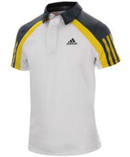 Adidas Barricade Traditional Polo - white/vivid yellow