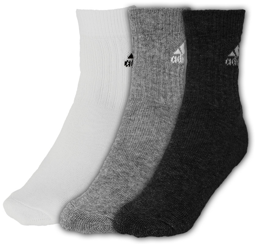 Adidas Adicrew HC 3pp - 3 pary/black/white/medium grey heather