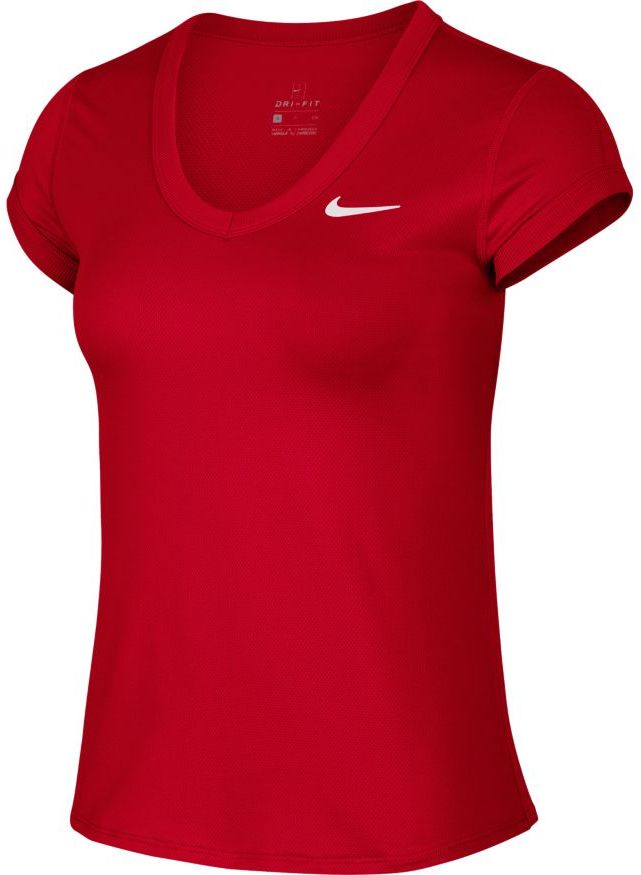 Nike Court Dry Top SS W - gym red/white
