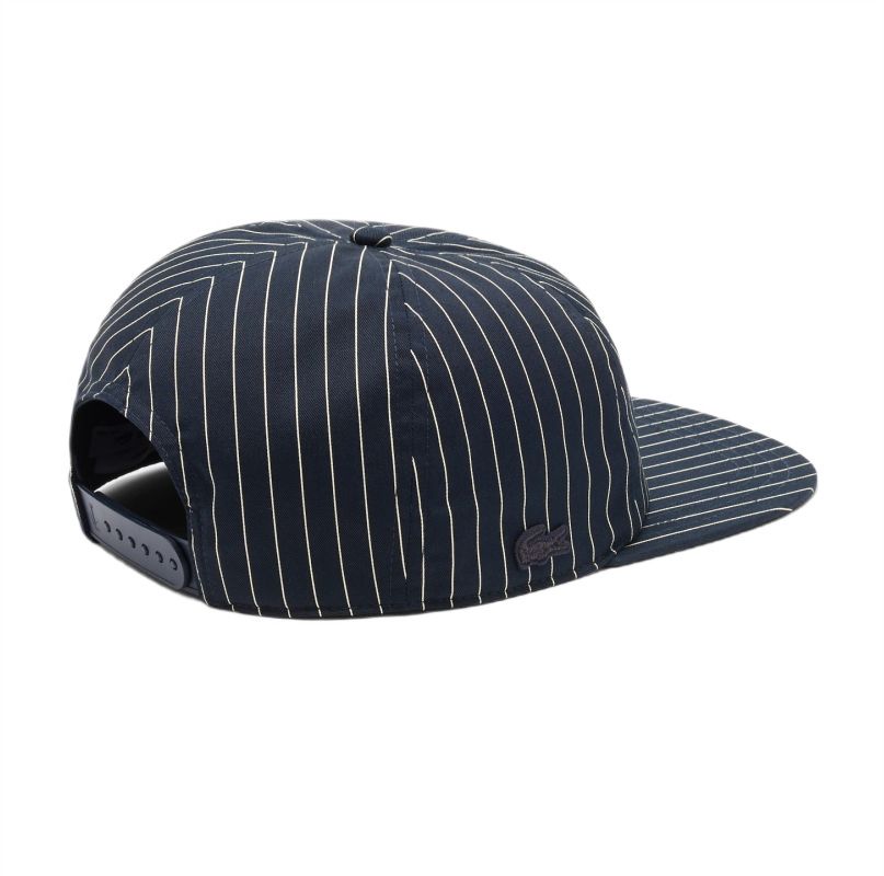 Lacoste Striped Embroidered Cotton Twill - blackbird/naturel clair Lacoste Striped Embroidered Cotton Twill - blackbird/naturel clair