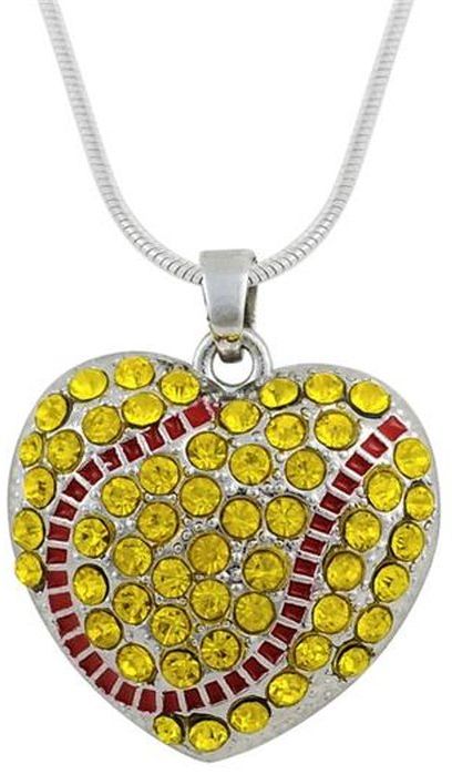 Gamma Silent Passion Heart-Charm Ball with Necklace - yellow/red