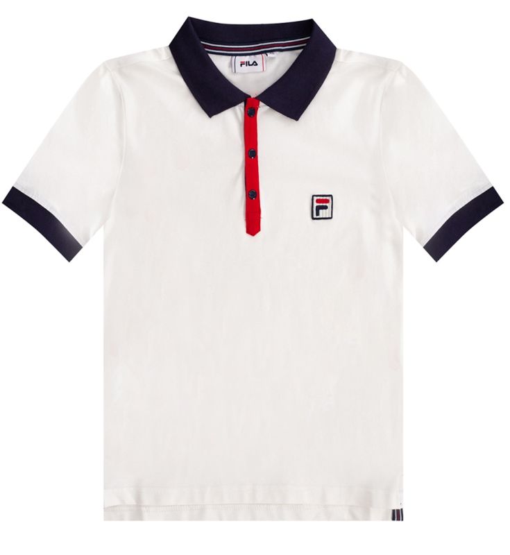 Fila Hateya Cropped Polo Shirt Women - blanc de blanc/black iris