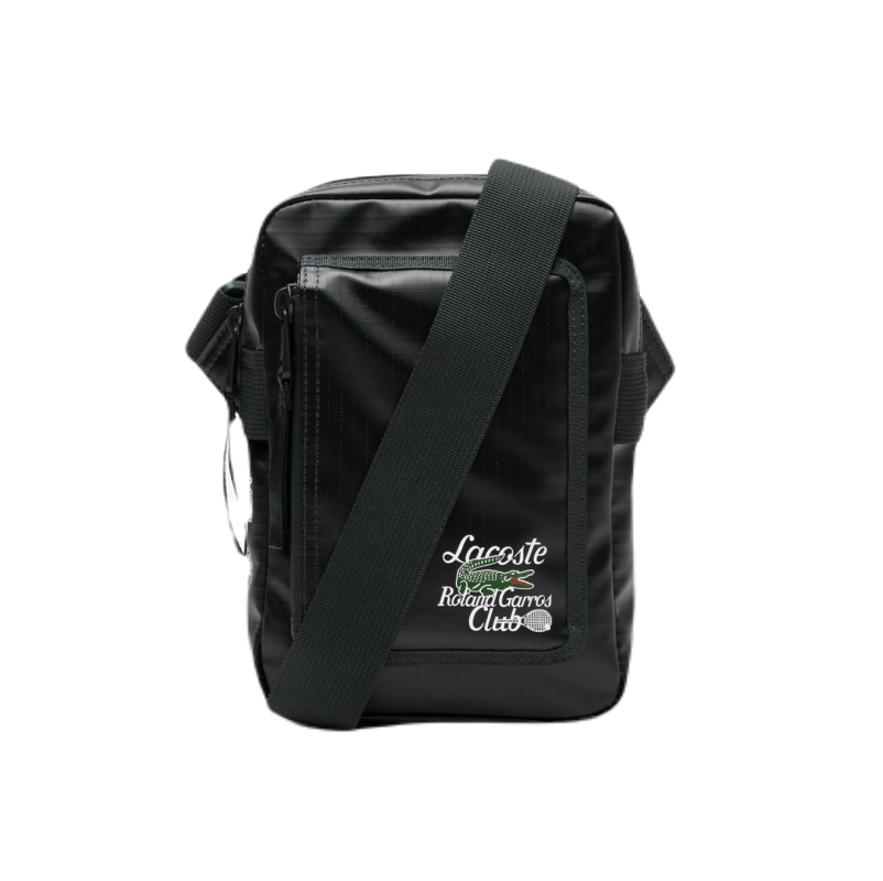 NH4263RG_B43_24 Lacoste Roland Garros Edition Contrast Print Vertical Messenger Bag - sinople