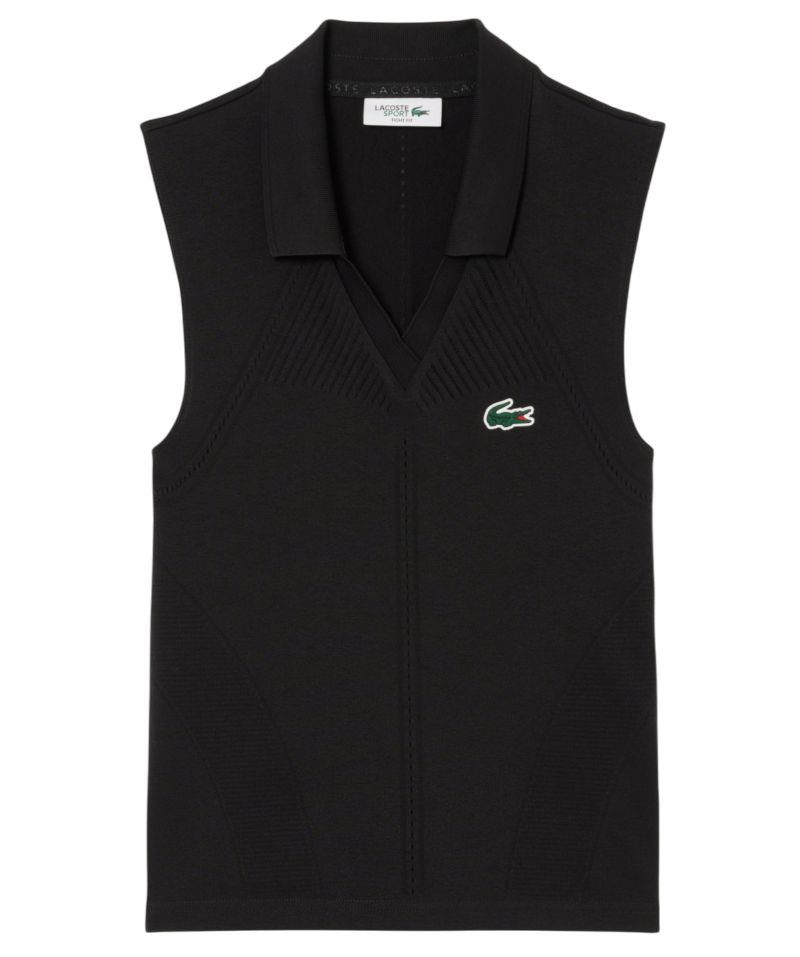 Lacoste Sleeveless Stretch Knit Tennis - black/black