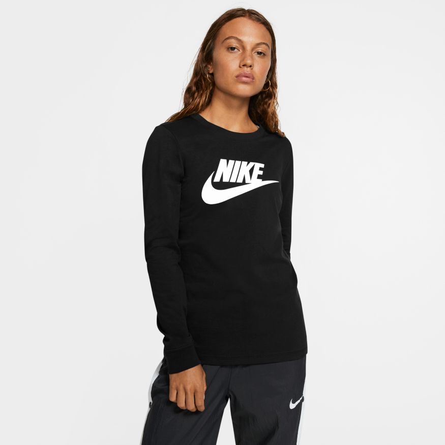 Nike Swoosh Essential LS Icon Ftr - black/white