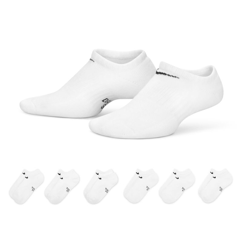 Nike Everyday Cushioned No-Show 6P - white/black Nike Everyday Cushioned No-Show 6P - white/black