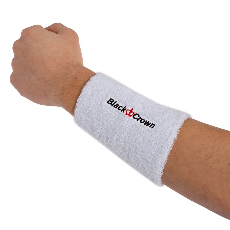 Black Crown Wristband Long 1P - white Black Crown Wristband Long 1P - white