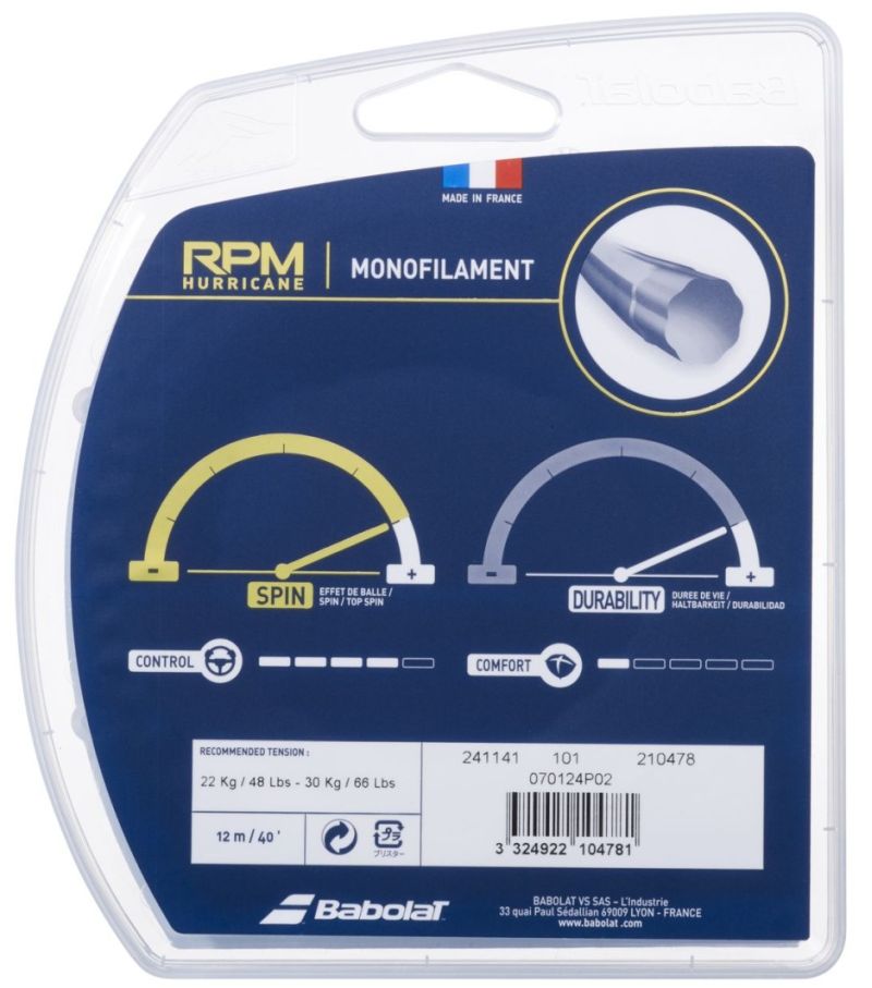 Babolat RPM Hurricane (12 m) - white